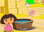 Dora ayuda en la granja