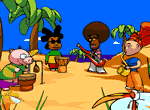 Músicos en la playa